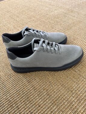 NEVER WORN!  Cole Haan Light Gray Perforated Men's Lace-Up Sneakers